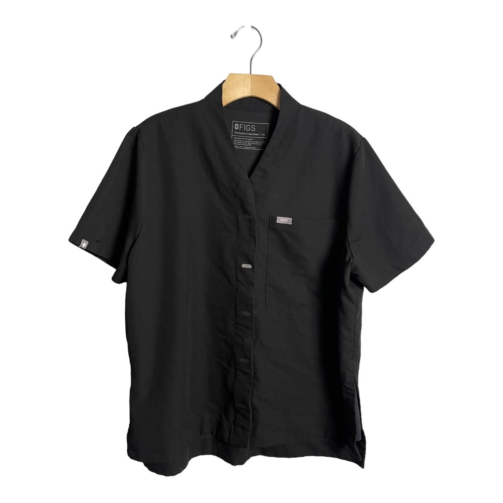 Figs Women's Black Medical Scrub Top